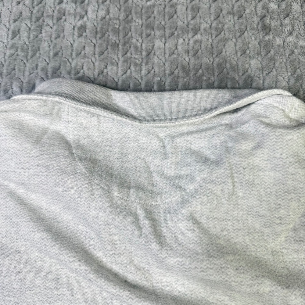 Chaps Mens XL Quarter Zip Pullover Sweater Grey Textured Cotton Long Sleeve Mock - Picture 8 of 9